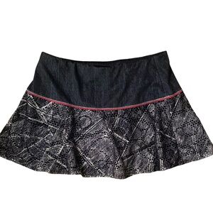 Lucky in Love Black and Gray  Skort - S gray , black , nylon spandex